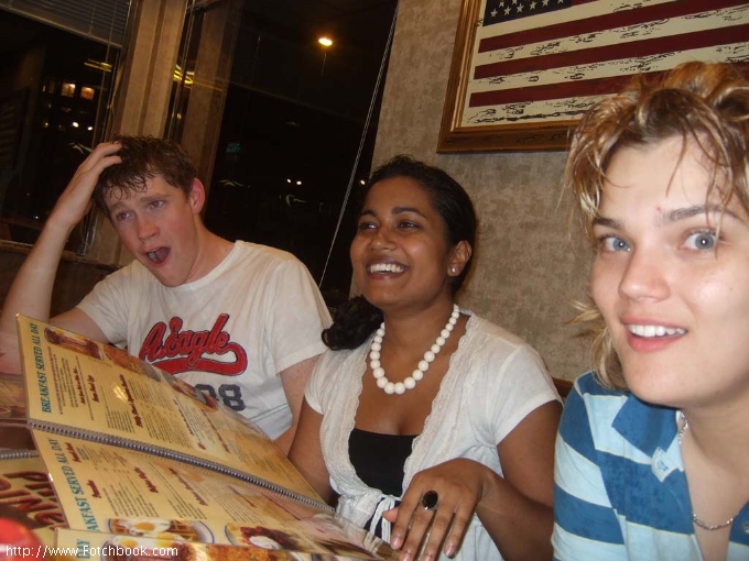 From left to right: Alan, Ruwanthi and Olga.. everybody is hanging about to order at philly diner!