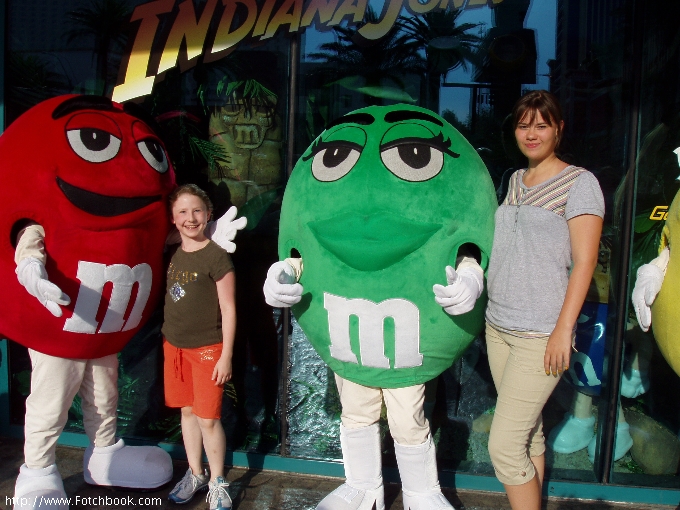 Me and my cousin while on vacation in Las Vegas.. standing with M&Ms!!!!!